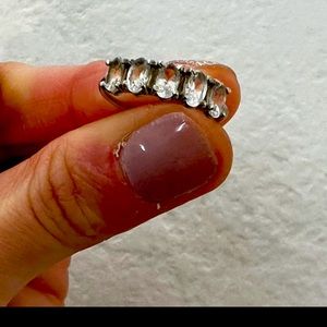 5 stone solid 14k white gold topaz ring